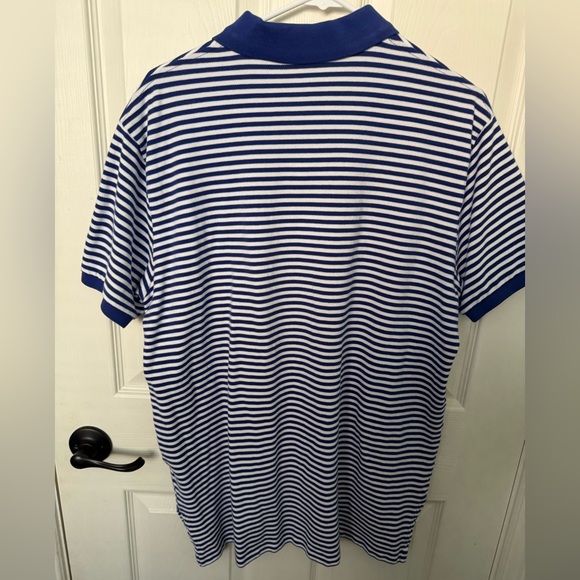 Polo Ralph Lauren Custom-Fit Short Sleeve Polo Blue/ White Mens XL - Picture 2 of 2